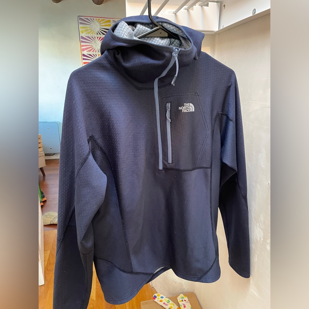 North Face hooded half zip